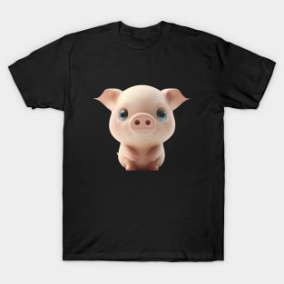 Pig Cute Adorable Humorous Illustration T-Shirt